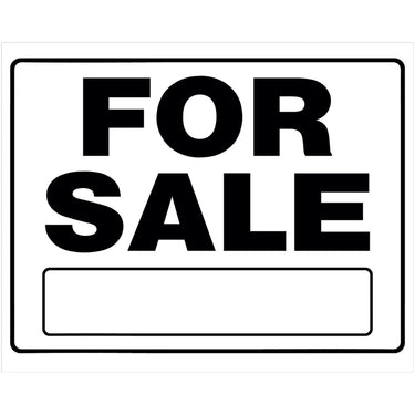 HILLMAN English White For Sale Sign 20 in. H X 24 in. W