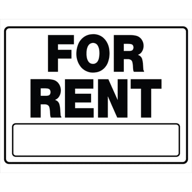HILLMAN English White For Rent Sign 20 in. H X 24 in. W