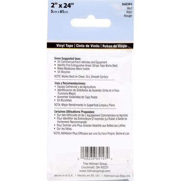 HILLMAN 2 in. W X 24 in. L Red Reflective Safety Tape 1 pk