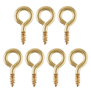 Ace 7/64 in. D X 3/4 in. L Polished Brass Screw Eye 30 lb. cap. 7 pk