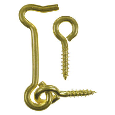Ace Small Polished Brass Green Brass 2 in. L Hook and Eye 1 pk