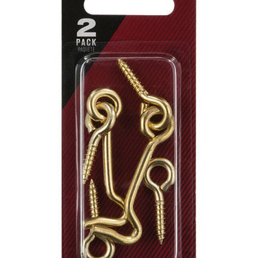 Ace Small Polished Brass Green Brass 2 in. L Hook and Eye 1 pk