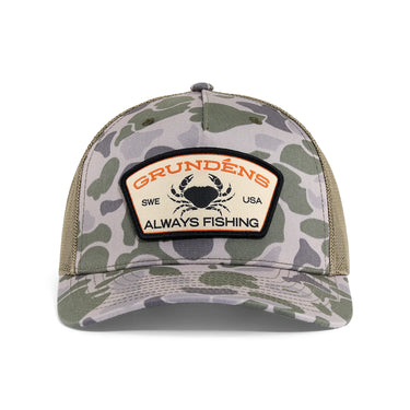 Grundens Always Fishing Trucker Hat (Marsh Camo)