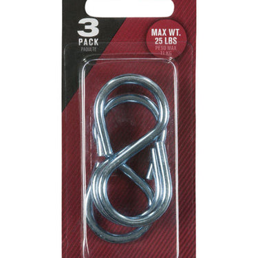 Ace Small Zinc-Plated Silver Steel 2-1/8 in. L Closed S-Hook 25 lb 3 pk