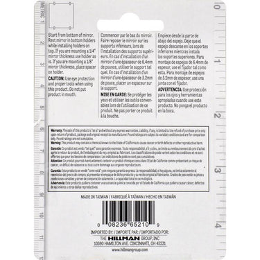 HILLMAN Clear Medium Mirror Holder Kit 20 lb 6 pk