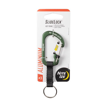 Nite Ize SlideLock Aluminum Olive Locking Carabiner Key Ring