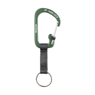 Nite Ize SlideLock Aluminum Olive Locking Carabiner Key Ring