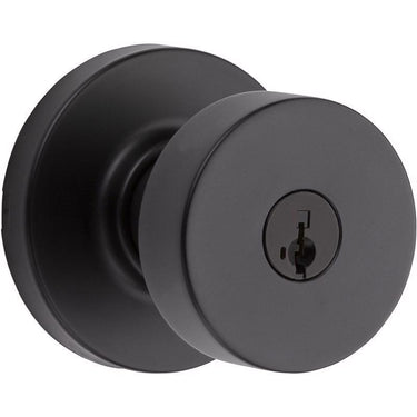 Kwikset Signature Series Pismo Matte Black Entry Door Knob KW1 2-1/4 in.