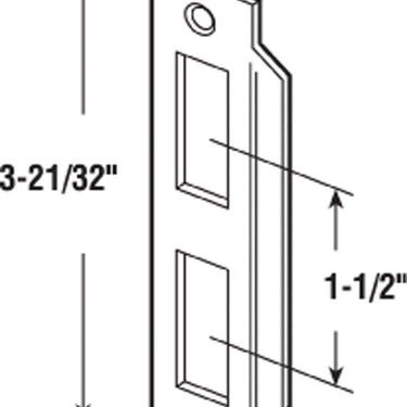 Prime-Line 3-21/32 in. L Brass-Plated Gold Steel Door Strike 1 pk
