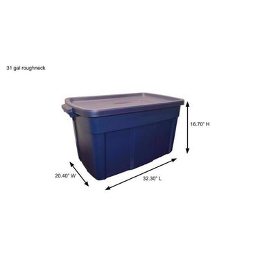 Rubbermaid Roughneck 31 gal Navy Storage Box 16.7 in. H X 20.4 in. W X 32.3 in. D Stackable
