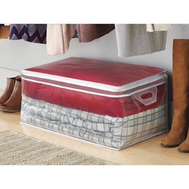 Whitmor Flexible Zip Storage Clear Tote
