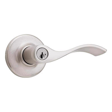 Kwikset SmartKey Security Balboa Wave Satin Nickel Entry Lever KW1 2-3/4 in.