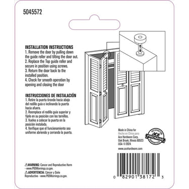 Ace Silver Steel Bi-fold Door Wheel Guide 2 pc