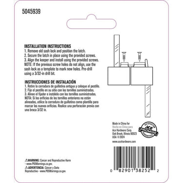 Ace White Die-Cast Zinc Vinyl Window Sash Lock 1 pk
