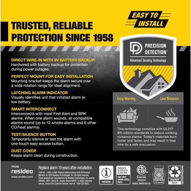 BRK Hard-Wired Ionization Smoke and Carbon Monoxide Detector 1 each