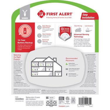 First Alert 10 Year Hard-Wired w/Battery Back-Up Ionization Smoke and Carbon Monoxide Detector 1 eac