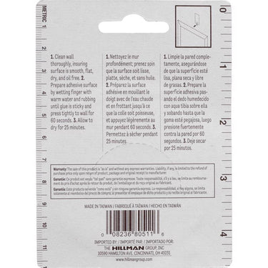 HILLMAN Steel-Plated Light Duty Adhesive Hangers 2 lb 5 pk