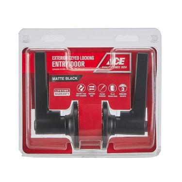 Ace Flat Lever Matte Black Entry Lever KW1 1-3/4 in.