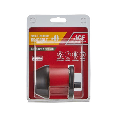 Ace Oil Rubbed Bronze Metal Single Cylinder Deadbolt