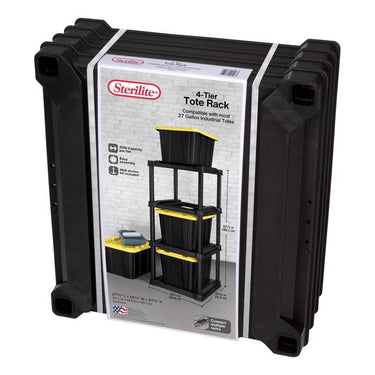 Sterilite 27gal Tote 57.5 in. H X 25.5 in. W X 27.625 in. D Plastic 4-Tier Shelving Unit