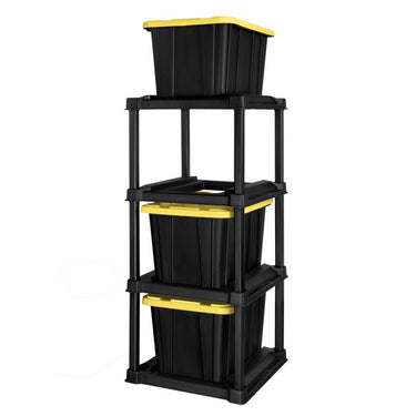 Sterilite 27gal Tote 57.5 in. H X 25.5 in. W X 27.625 in. D Plastic 4-Tier Shelving Unit
