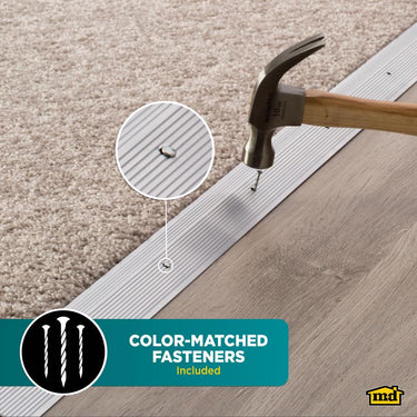 M-D Building Products 0.375 in. H X 2 in. W X 36 in. L Prefinished Silver Aluminum Carpet Trim