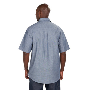 Key Chambray Short Sleeve Work Shirt (Blue) Size XXL