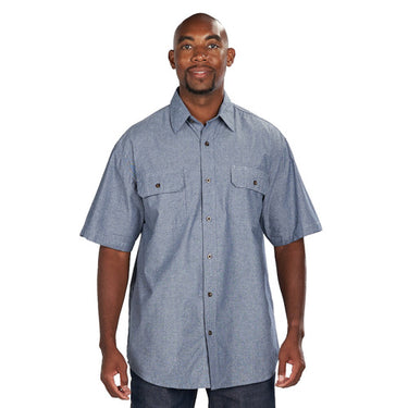 Key Chambray Short Sleeve Work Shirt (Blue) Size XXL