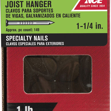 Ace 1-1/4 in. Joist Hanger Hot-Dipped Galvanized Steel Nail Round Head 1 lb