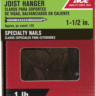Ace 1-1/2 in. Joist Hanger Hot-Dipped Galvanized Steel Nail Round Head 1 lb