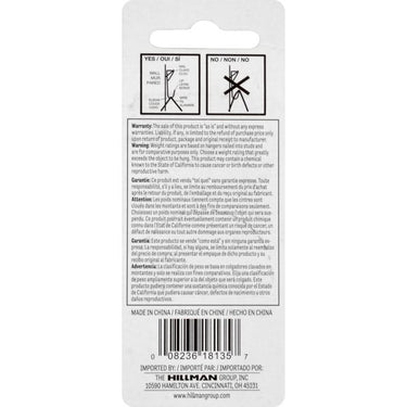 HILLMAN Zinc Silver Conventional Picture Hanger 50 lb 1 pk