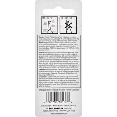 HILLMAN Zinc Silver Conventional Picture Hanger 100 lb 1 pk