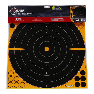 EZ Aim Adhesive Splash Reactive Paper Shooting Targets, Bullseye, 17.5"W x 17.5"H 5 Pack