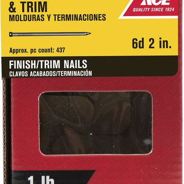 Ace 6D 2 in. Finishing Black Coating Steel Nail Brad Head 1 lb