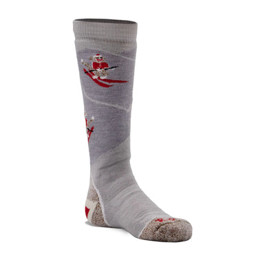 Fox River Kid's Monkey'n Around Medium Weight Over-the-Calf Ski and Snowboard Sock (Sterling) Size S