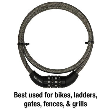 Master Lock 3/8 in. D X 60 in. L Vinyl Coated Steel Locking Cable