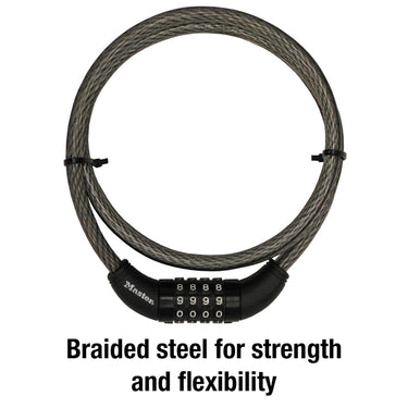 Master Lock 3/8 in. D X 60 in. L Vinyl Coated Steel Locking Cable