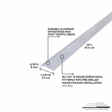 M-D Building Products 0.3 in. H X 1.38 in. W X 36 in. L Prefinished Silver Aluminum Carpet Trim