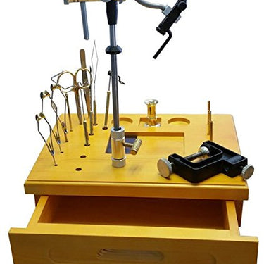 Wetfly Wooden Fly Tying Station with Tools