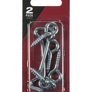 Ace Small Zinc-Plated Silver Steel 0.8175 in. L Hook and Eye 2 pk