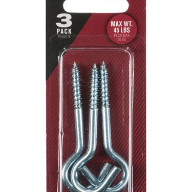 Ace Small Silver Steel 2.4375 in. L Ceiling Hook 45 lb 3 pk