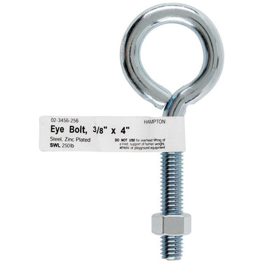 Hampton 3/8 in. X 4 in. L Zinc-Plated Steel Eyebolt with Nut Included