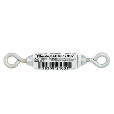 Hampton Zinc-Plated Aluminum/Steel 0.141 in. D Turnbuckle 65 lb 3-14 in. L