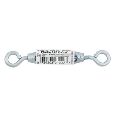 Hampton Zinc-Plated Aluminum/Steel 0.154 in. D Turnbuckle 70 lb 4 in. L