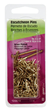 HILLMAN 18 Ga. X 5/8 in. L Brass-Plated Steel Escutcheon Pins 1 pk 1.5 oz
