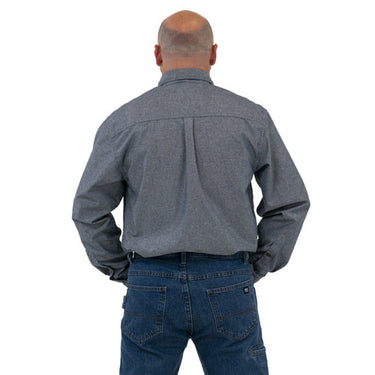 Key Chambray Long Sleeve Work Shirt (Blue) Size 3XL