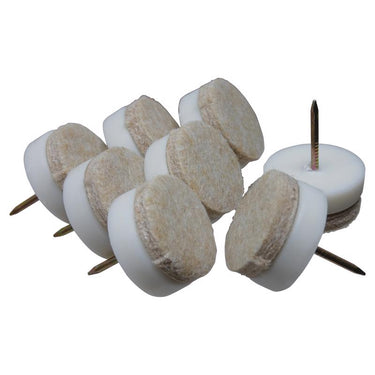 Ace White 1 in. Nail-On Felt Chair Glide Set 8 pk
