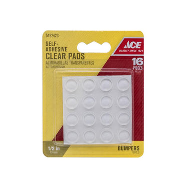 Ace Vinyl Self Adhesive Protective Pad Clear Round 3.6 in. W X 1/2 in. L 1 pk