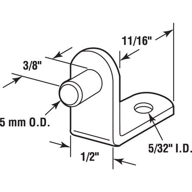 Richelieu Onward Gold Metal Shelf Support Shelf Support Peg 5 mm Ga. 1.00 in. L 33 lb