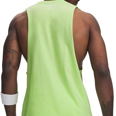 Under Armour Left Chest Cut-Off Men's Tank (Lumos Lime/White) Size L